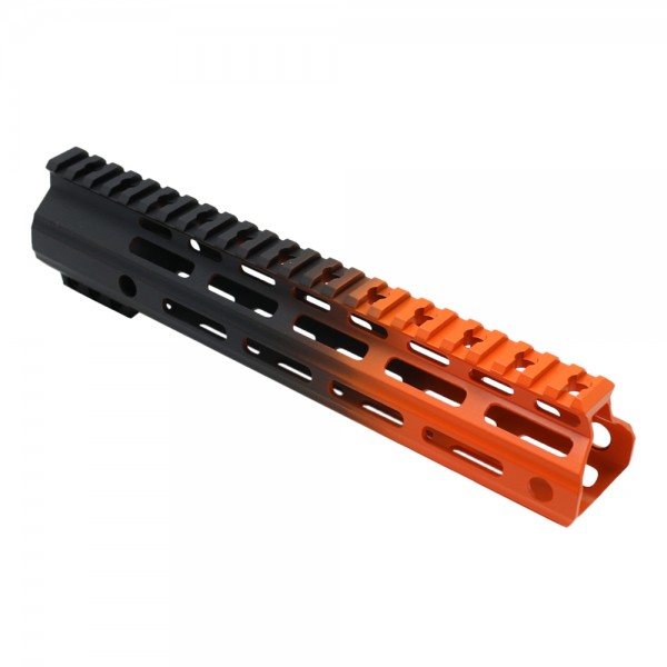 CERAKOTE GRADIENT| AR-15 ANGLE CUT CLAMP ON M-LOK 10 INCH HANDGUARD- BLACK BASE- GRADIENT- HUNTER ORANGE -MADE IN U.S.A